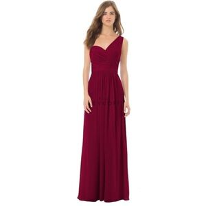 Bill Levkoff Purple Maxi Chiffon One Shoulder Dress Size 6